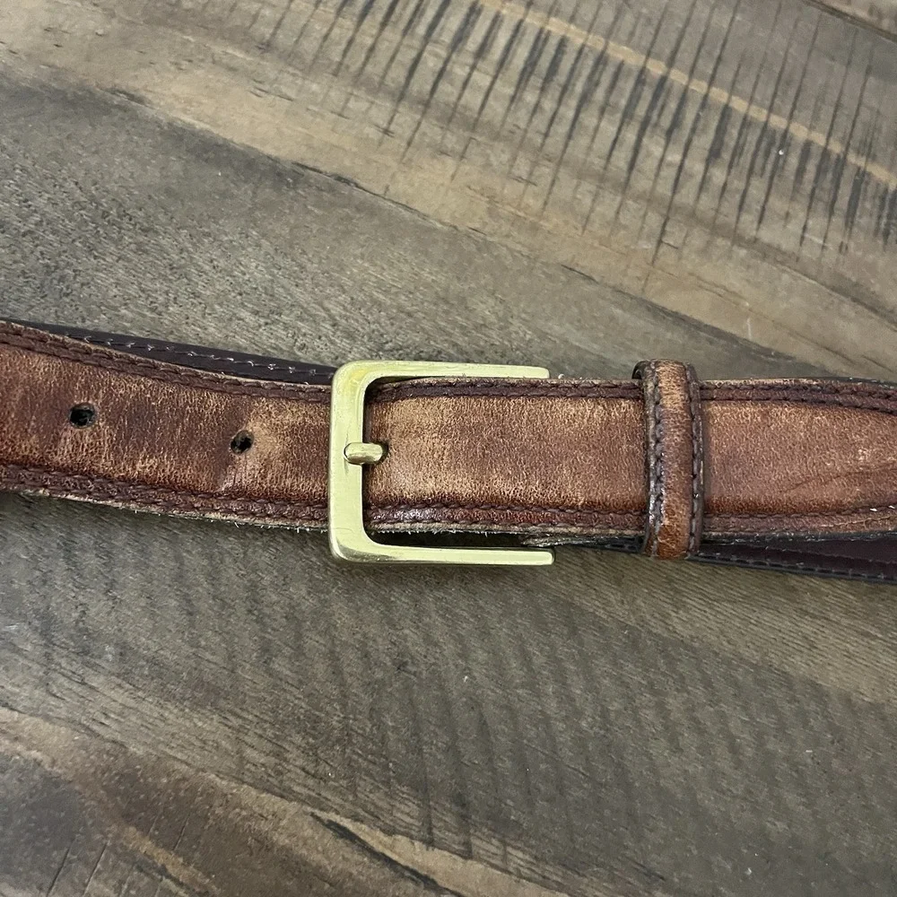 Vintage Skinny Brown Leather Belt MENS‎ 1